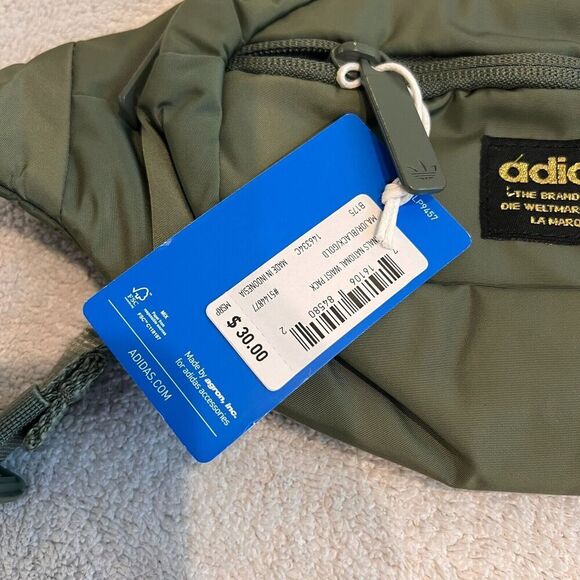 Adidas Unisex Olive Bags Originals Major Green National Waist Pack Zipper NWT - Picture 3 of 11